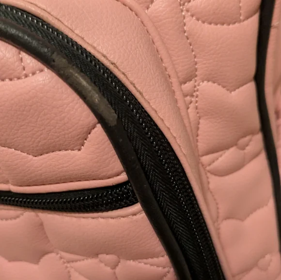 Luv Betsey by Betsey Johnson Pink Quilted Cat Pattern Backpack - Picture 8 of 15